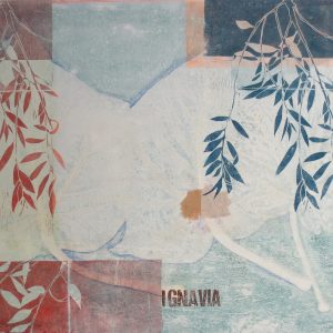 Ignavia, 2019, 70 x 100cm, Malerei/LInolschnitt/Collage auf Leinwand, Iris Flexer