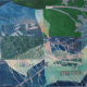 Stultitia, 2019, 70 x 100cm, Malerei/Linolschnitt/Collage auf Leinwand, Iris Flexer