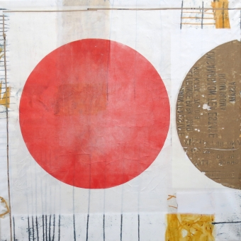 Freundschaft, 2020, 120 x110cm, Malerei-Monotypie-Collage auf Leinwand, Iris Flexer, 2.200 Euro.