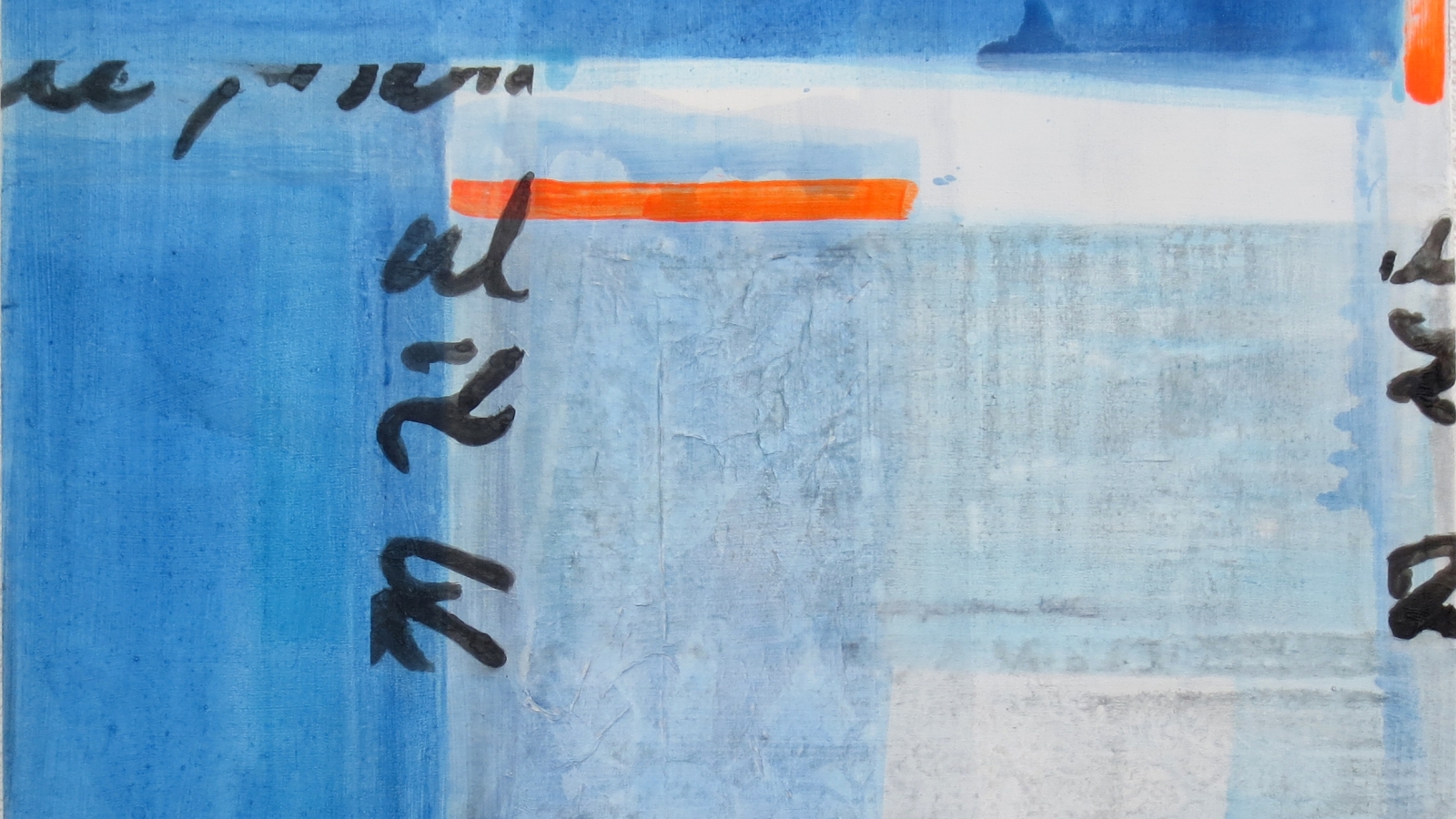 Hommage an Hoelderlin, 2021, Tusche, Acryl, Collage auf Leinwand, 87 x 87 cm, Iris Flexer