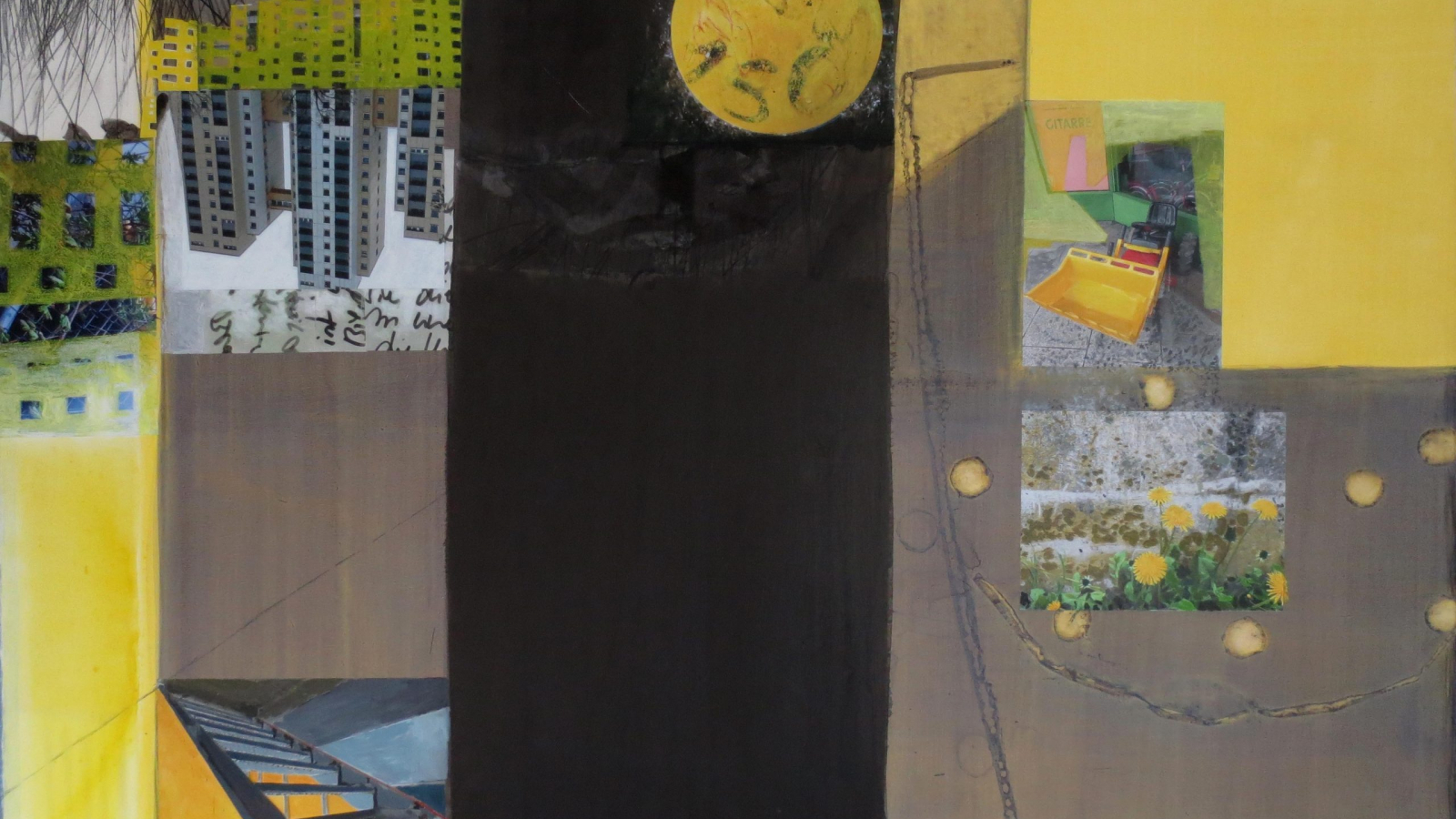 Neugereut1, 2025, 95 x 150 cm, Malerei/Fotografie/Collage, Iris Flexer