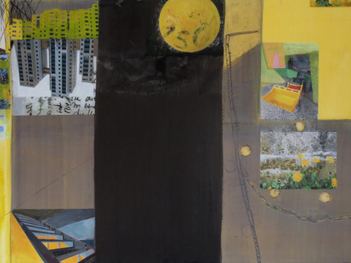 Neugereut1, 2025, 95 x 150 cm, Malerei/Fotografie/Collage, Iris Flexer
